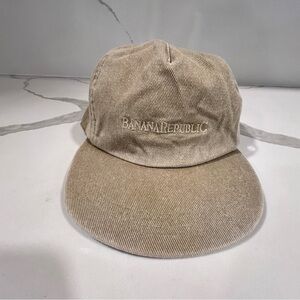 Banana Republic vintage safari hat‎ strapback long bill beige small/medium NWT